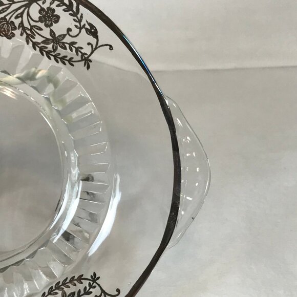 Vintage Silver Overlay Round Glass Pastry Serving Plate - Picture 6 of 9